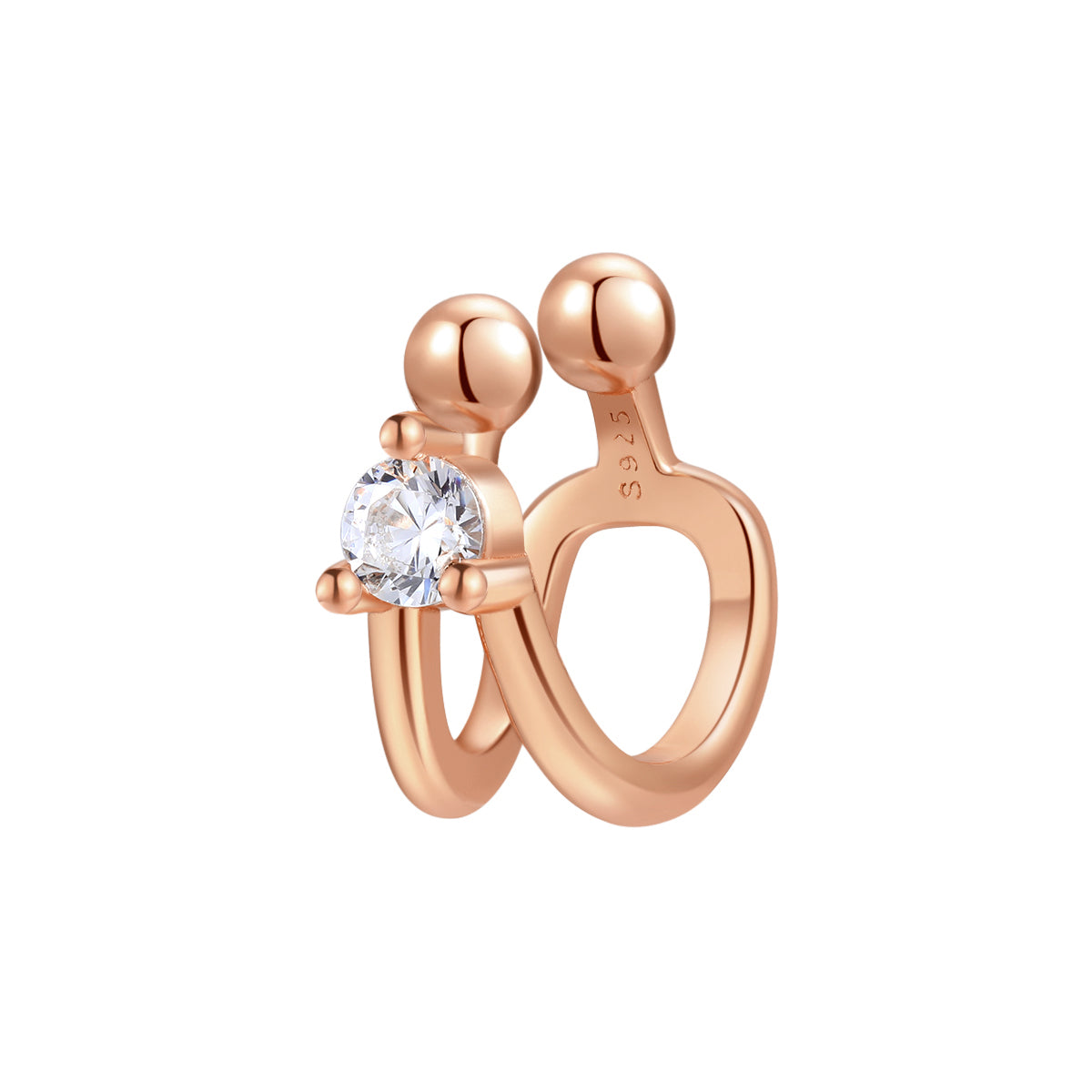 Ear Cuff Holding Gema Plata de Ley 925 en Oro